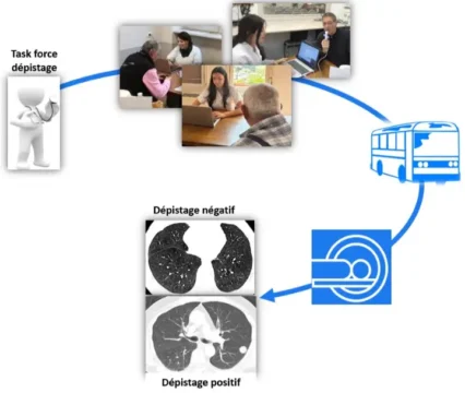Organisation des opérations dépistage en population.